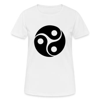 Triple Ying Yang 1C - Frauen T-Shirt atmungsaktiv - Weiß - Vorne - AI Model Female 172 dark (172cm)