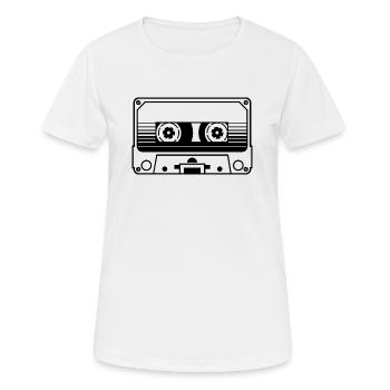 Cassette / tape - Women's Breathable T-Shirt - white - Front - AI Model Female 172 dark (172cm)