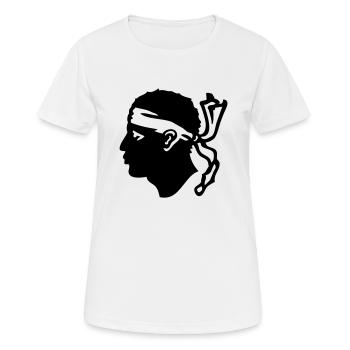 Corse Tête de Maure - T-shirt respirant Femme - blanc - Devant - AI Model Female 172 dark (172cm)