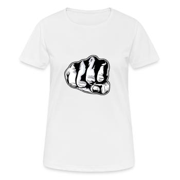poing - T-shirt respirant Femme - blanc - Devant - AI Model Female 172 dark (172cm)