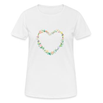 Couronne de fleurs - T-shirt respirant Femme - blanc - Devant - AI Model Female 172 dark (172cm)