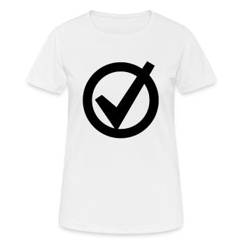 Circle with tick symbol icon check mark yes ok choice - Women's Breathable T-Shirt - white - Front - AI Model Female 172 dark (172cm)