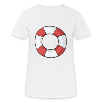 Bouée de sauvetage - T-shirt respirant Femme - blanc - Devant - AI Model Female 172 dark (172cm)