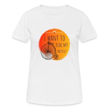 Je veux faire du vélo - T-shirt respirant Femme - blanc - Devant - AI Model Female 172 dark (172cm)