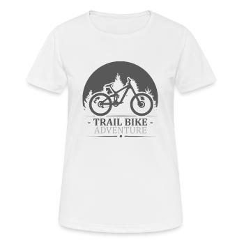 MTB Trail Mountainbike Adventure - Frauen T-Shirt atmungsaktiv - Weiß - Vorne - AI Model Female 172 dark (172cm)