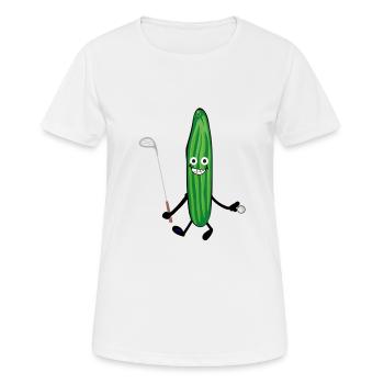 gurke,Golf,Golfspieler, sportler - Frauen T-Shirt atmungsaktiv - Weiß - Vorne - AI Model Female 172 dark (172cm)
