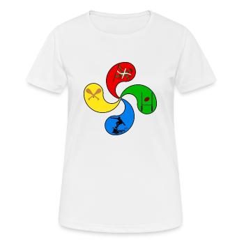 lauburu Sport - Frauen T-Shirt atmungsaktiv - Weiß - Vorne - AI Model Female 172 dark (172cm)