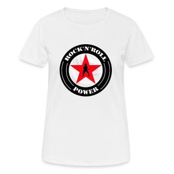 music - Frauen T-Shirt atmungsaktiv - Weiß - Vorne - AI Model Female 172 dark (172cm)