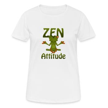 Grenouille Zen Attitude - T-shirt respirant Femme - blanc - Devant - AI Model Female 172 dark (172cm)