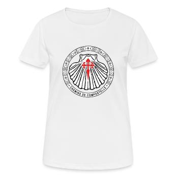 Croix St Jacques 3 - T-shirt respirant Femme - blanc - Devant - AI Model Female 172 dark (172cm)