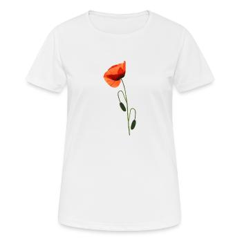 Poppy - Frauen T-Shirt atmungsaktiv - Weiß - Vorne - AI Model Female 172 dark (172cm)