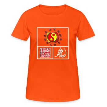 Tampon Blanc Jeet Kune Do - T-shirt respirant Femme - orange néon - Devant - AI Model Female 172 dark (172cm)