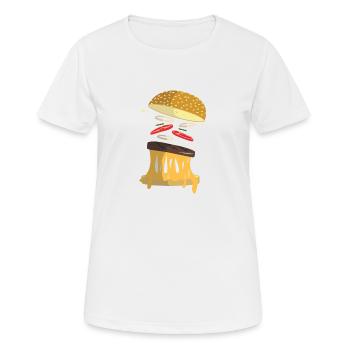 Burger - Frauen T-Shirt atmungsaktiv - Weiß - Vorne - AI Model Female 172 dark (172cm)