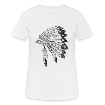 indian indianer american tent zelt teepee tomahawk - Frauen T-Shirt atmungsaktiv - Weiß - Vorne - AI Model Female 172 dark (172cm)