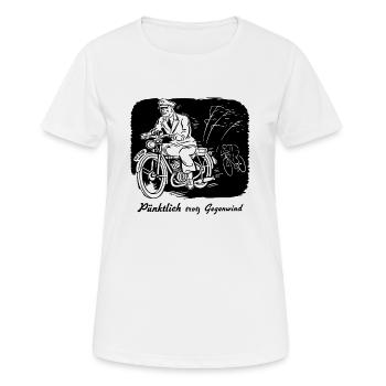 Pünktlich trotz Gegenwind - Frauen T-Shirt atmungsaktiv - Weiß - Vorne - AI Model Female 172 dark (172cm)