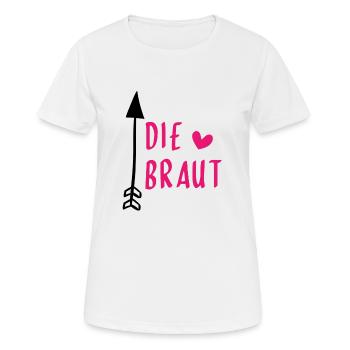 Je suis la mariée | femmes - T-shirt respirant Femme - blanc - Devant - AI Model Female 172 dark (172cm)
