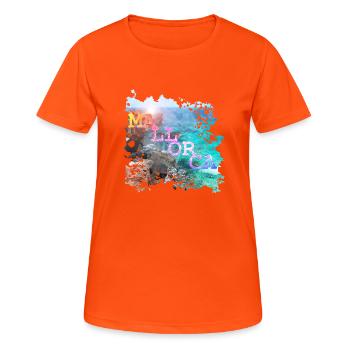 Mallorca - Frauen T-Shirt atmungsaktiv - Neonorange - Vorne - AI Model Female 172 dark (172cm)