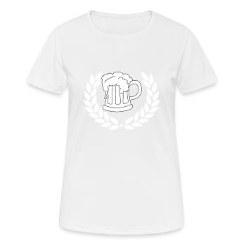 Bière Couronne de laurier - T-shirt respirant Femme - blanc - Devant - AI Model Female 172 dark (172cm)