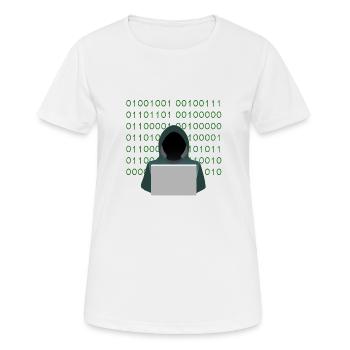 Hacker - Frauen T-Shirt atmungsaktiv - Weiß - Vorne - AI Model Female 172 dark (172cm)