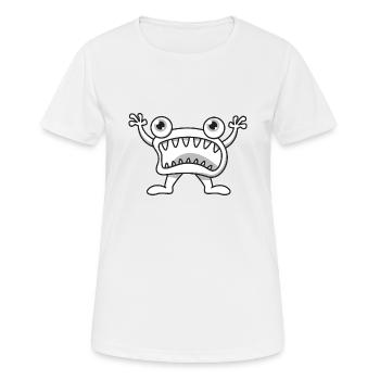 Ungeheuer Halloween Geschenk Maul Zähne Comic - Frauen T-Shirt atmungsaktiv - Weiß - Vorne - AI Model Female 172 dark (172cm)