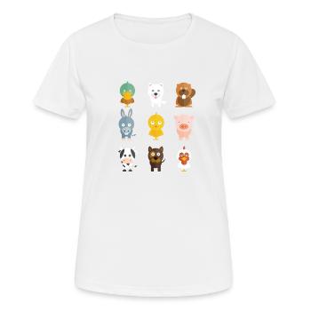 Animaux de la ferme - T-shirt respirant Femme - blanc - Devant - AI Model Female 172 dark (172cm)