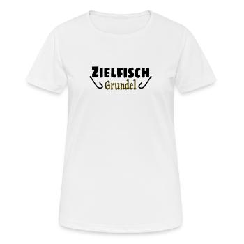 Zielfisch Grundel Lustig Witzig Geschenk Angler - Frauen T-Shirt atmungsaktiv - Weiß - Vorne - AI Model Female 172 dark (172cm)