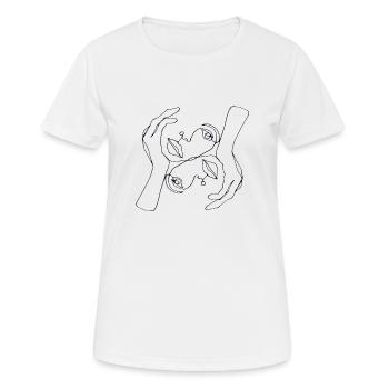 faces Art Face - Women's Breathable T-Shirt - white - Front - AI Model Female 172 dark (172cm)