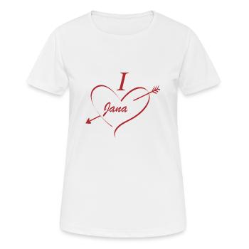 I Love Jana - Frauen T-Shirt atmungsaktiv - Weiß - Vorne - AI Model Female 172 dark (172cm)