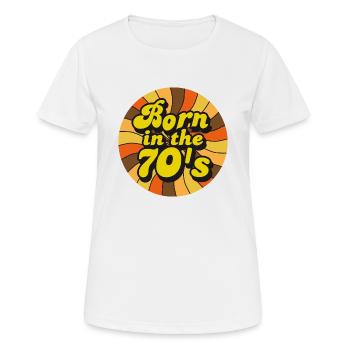 Né dans les années 70 - T-shirt respirant Femme - blanc - Devant - AI Model Female 172 dark (172cm)