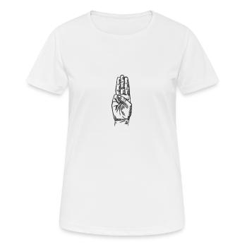 Pfadfinder Shirt • Zelten Lagerfeuer • Geschenk - Frauen T-Shirt atmungsaktiv - Weiß - Vorne - AI Model Female 172 dark (172cm)