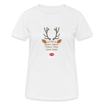 Noël Santa’s Reindeer Their Names Are - T-shirt respirant Femme - blanc - Devant - AI Model Female 172 dark (172cm)