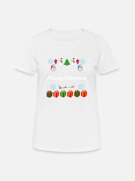 Frohe Weihnachten - Merry Christmas - Weihnachten - Dame T-shirt svedtransporterende - hvid