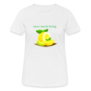 Pisse vous rend fou, citron - T-shirt respirant Femme - blanc - Devant - AI Model Female 172 dark (172cm)