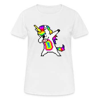 Licorne arc-en-ciel pixelart - T-shirt respirant Femme - blanc - Devant - AI Model Female 172 dark (172cm)