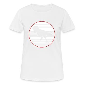 T-Rex - Frauen T-Shirt atmungsaktiv - Weiß - Vorne - AI Model Female 172 dark (172cm)