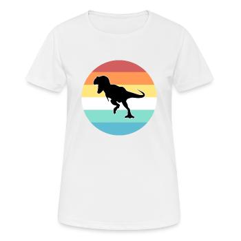 T-Rex - Frauen T-Shirt atmungsaktiv - Weiß - Vorne - AI Model Female 172 dark (172cm)