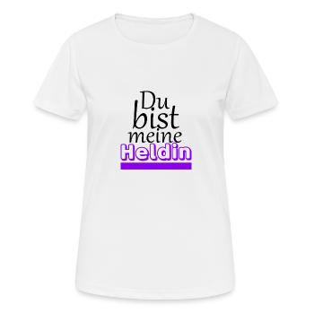 Tu es mon héroïne - T-shirt respirant Femme - blanc - Devant - AI Model Female 172 dark (172cm)