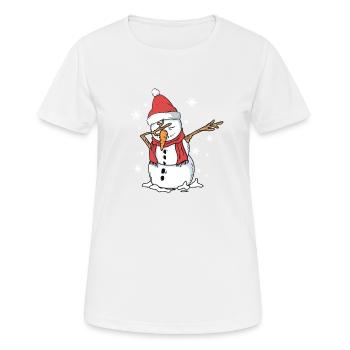 Snowman Dab - Women's Breathable T-Shirt - white - Front - AI Model Female 172 dark (172cm)