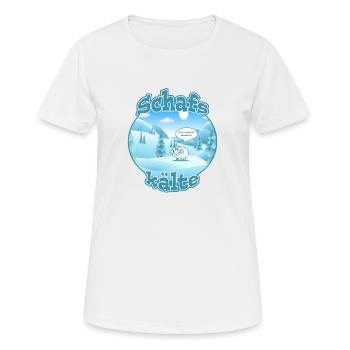Schafskälte - Frauen T-Shirt atmungsaktiv - Weiß - Vorne - AI Model Female 172 dark (172cm)