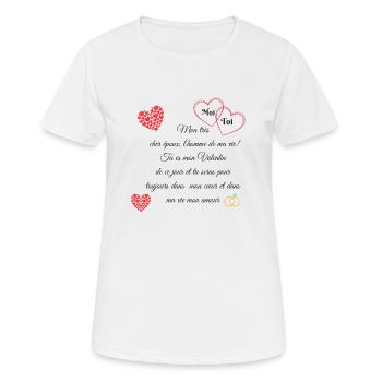 mon cher epoux - T-shirt respirant Femme - blanc - Devant - AI Model Female 172 dark (172cm)