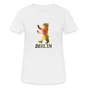 ours berlinois - T-shirt respirant Femme - blanc - Devant - AI Model Female 172 dark (172cm)