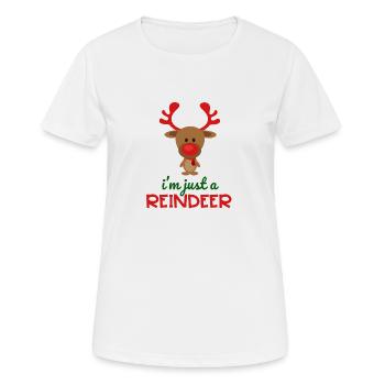 I m just a Reindeer - Frauen T-Shirt atmungsaktiv - Weiß - Vorne - AI Model Female 172 dark (172cm)