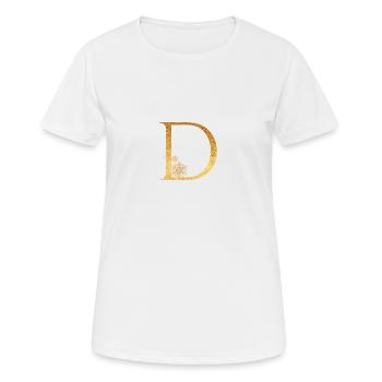 Lettre initiale D - T-shirt respirant Femme - blanc - Devant - AI Model Female 172 dark (172cm)