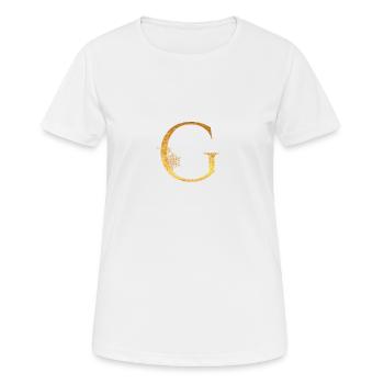 Lettre initiale G - T-shirt respirant Femme - blanc - Devant - AI Model Female 172 dark (172cm)