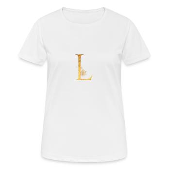 Lettre initiale L - T-shirt respirant Femme - blanc - Devant - AI Model Female 172 dark (172cm)