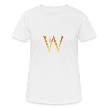 Lettre initiale W - T-shirt respirant Femme - blanc - Devant - AI Model Female 172 dark (172cm)
