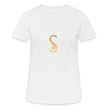 Lettre initiale S - T-shirt respirant Femme - blanc - Devant - AI Model Female 172 dark (172cm)