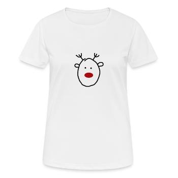 Rudolf Weihnachten Geschenkidee - Frauen T-Shirt atmungsaktiv - Weiß - Vorne - AI Model Female 172 dark (172cm)