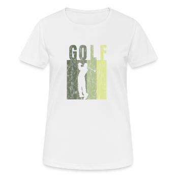 Golf Golf Shirt Idée Cadeau Golfeur Vintage - T-shirt respirant Femme - blanc - Devant - AI Model Female 172 dark (172cm)