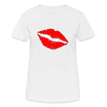 Kuss - Frauen T-Shirt atmungsaktiv - Weiß - Vorne - AI Model Female 172 dark (172cm)